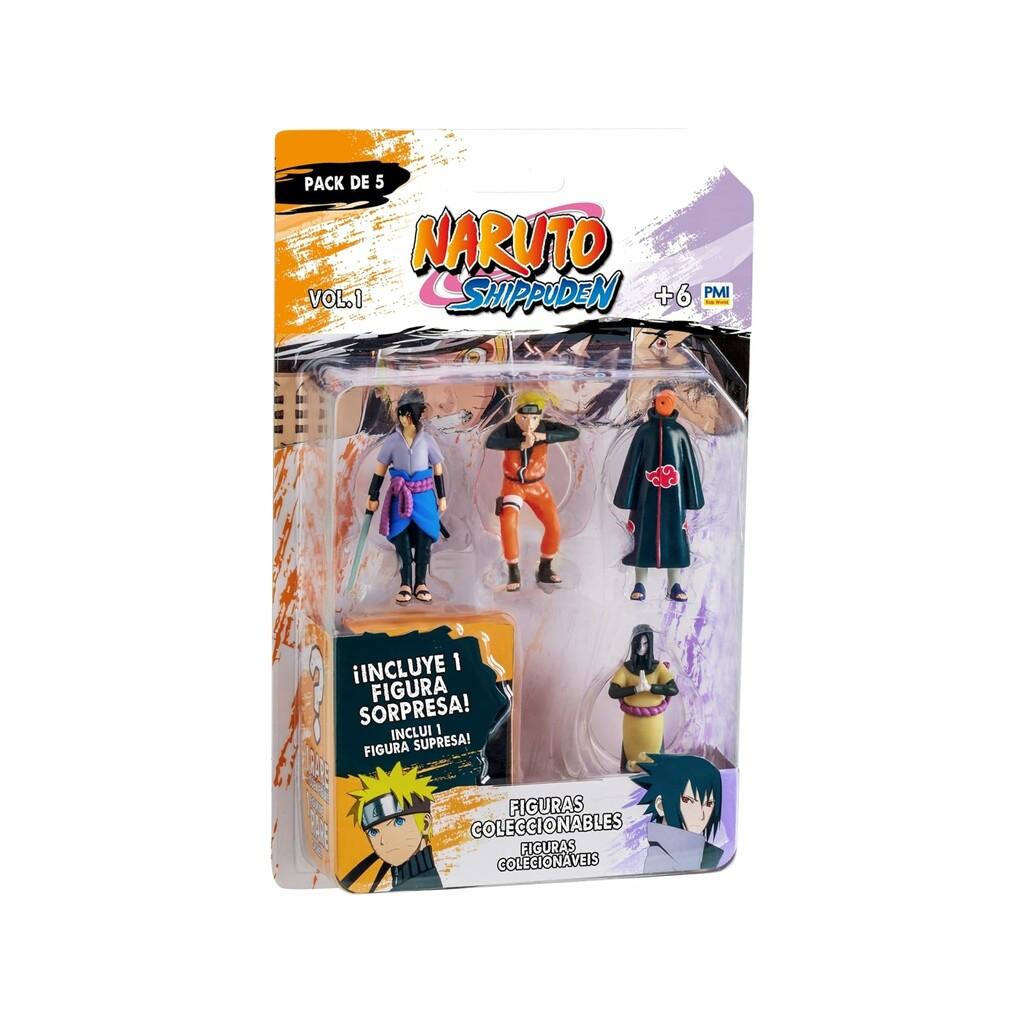 Naruto Shippuden Pack 5 Mini Figura de Colección Universos y figuras en miniatura Bizak