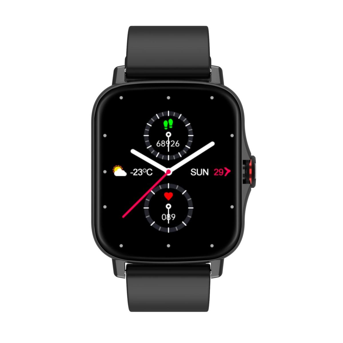 Smarts By Radiant Reloj Inteligente Las Vegas Premium Ipblack Sili Black 45,00 Mm Pulsera De Silicona Negro Con Cierre De Hebilla Normal Control De Ritmo Cardiaco, Sueño Y Modos Deportivos Compatible Con Android, Ios