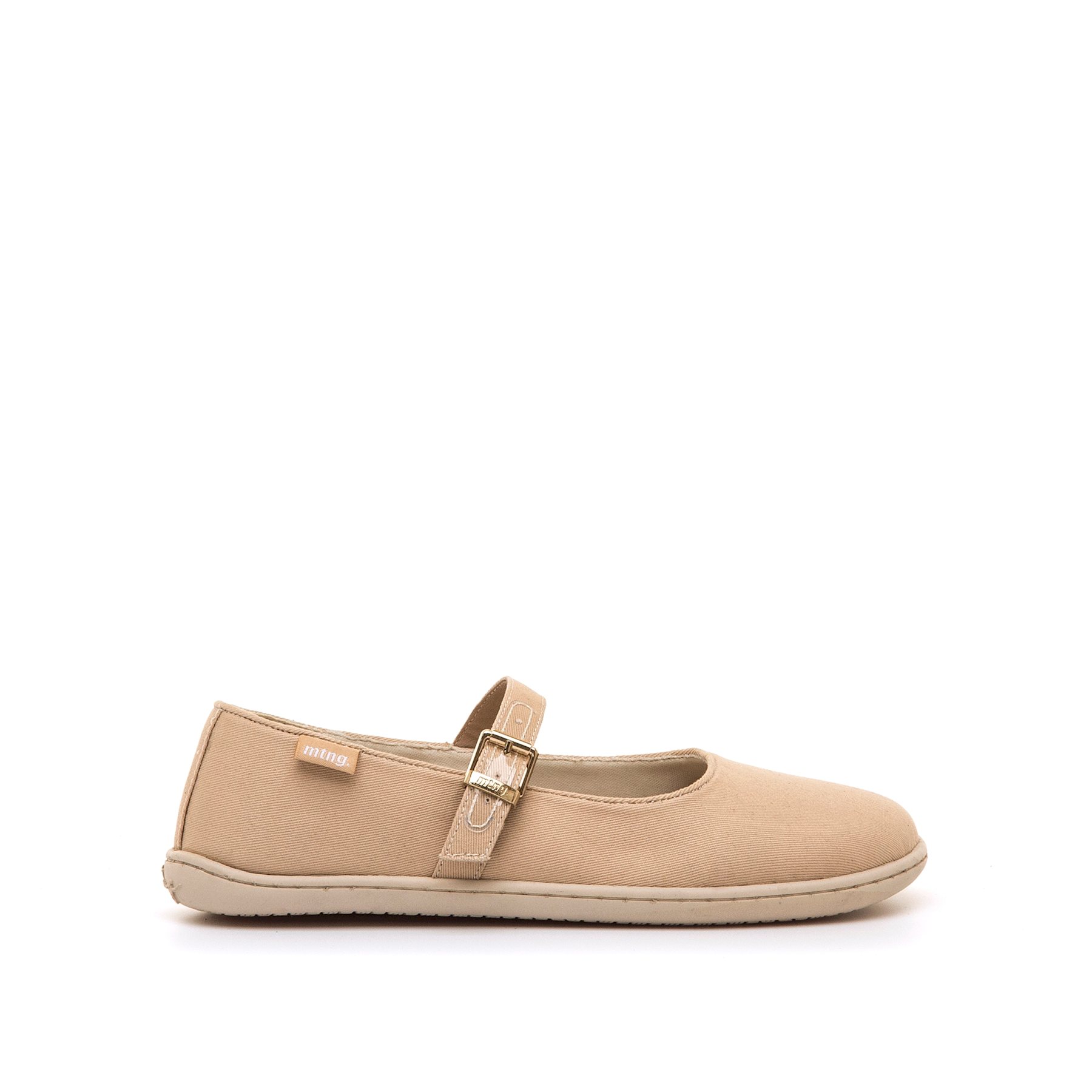 Mustang-MTNG zapatos planos barefoot mujer free yoi beige con cierre hebilla y tipo de puntera redonda
