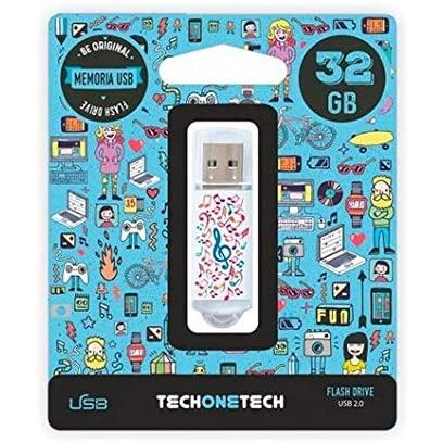 Techonetech PENDRIVE 32GB Music Dream - Memoria Usbtechonetech Flash Drive 2.0