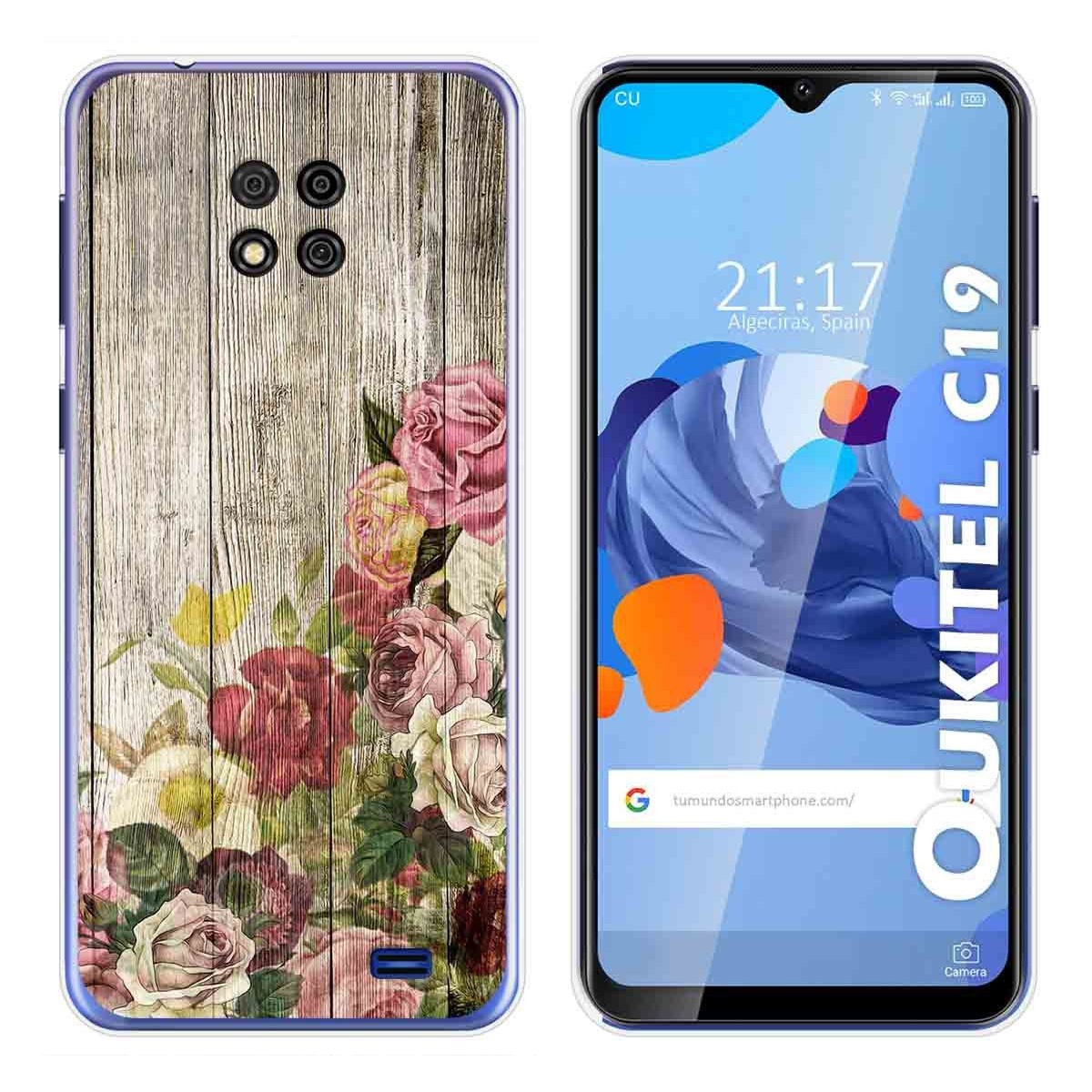Tumundosmartphone Funda Gel Tpu para Oukitel C19 diseño Madera 08 Dibujos