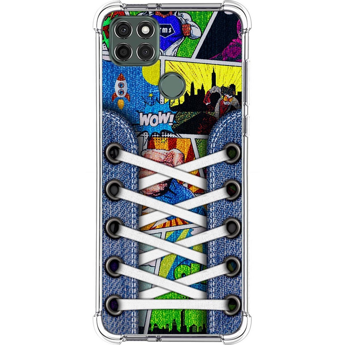 Tumundosmartphone Funda Silicona Antigolpes para Motorola Moto G9 Power diseño Zapatillas 14 Dibujos