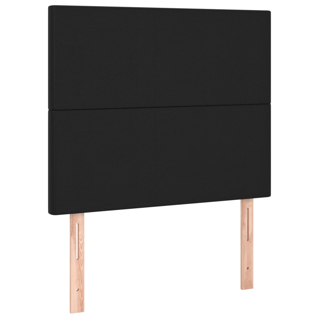 vidaXL Cabecero con luces LED cuero sintético negro 80x5x118/128 cm