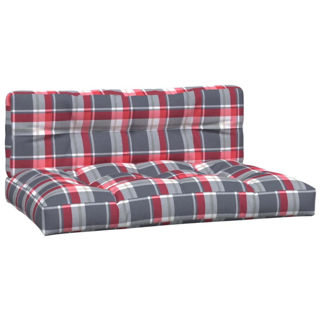 vidaXL Cojines para sofá de palets 2 unidades tela en color Crema/Negro/Rojo vino tinto y más | acolchados duraderos para sofás de jardín terraza exterior