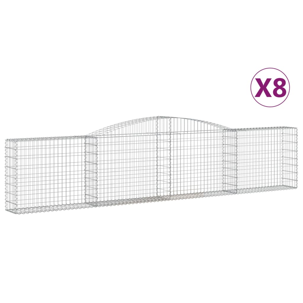 Vidaxl Cestas de Gaviones de Hierro Galvanizado - Pack de 8 - Varios Tamaños Disponibles