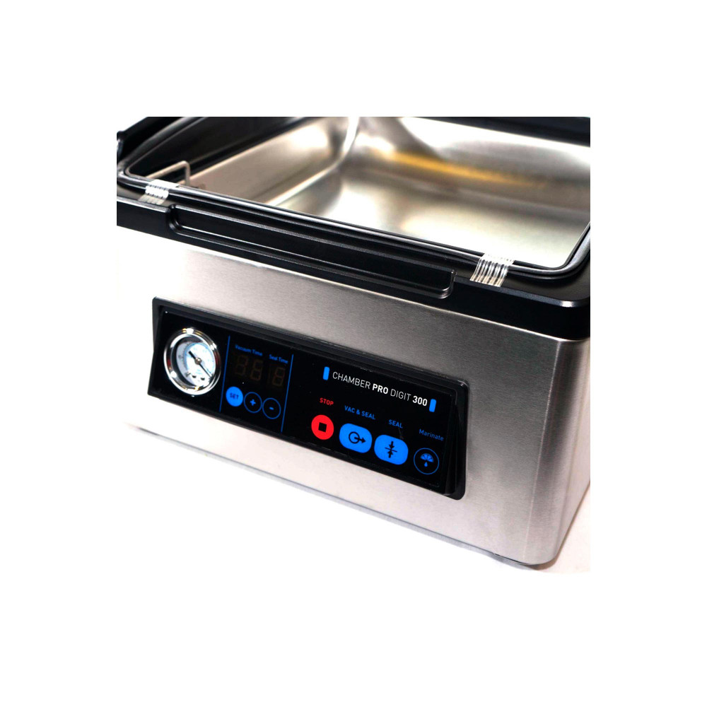 ELMA Envasadora al Vacío Profesional Chamber Pro Digit 300  Uso Intensivo, Barra de Sellado de 30 cm, Permite Envasar y Sellar con Líquidos, 43 x 36 x 23.5 cm, 350 W, Incluye Bolsas al Vacío