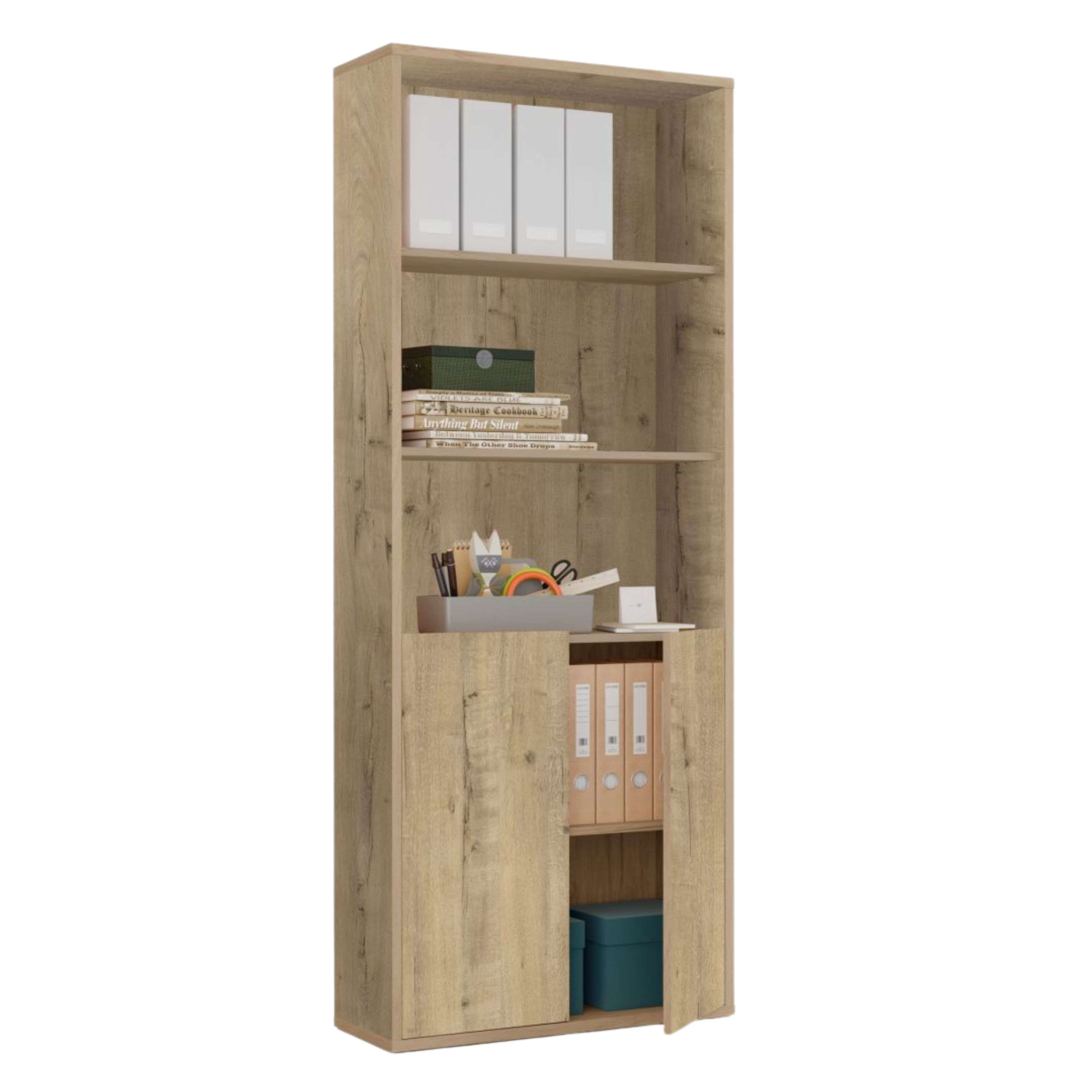 Miroytengo Estantería Oficina color Roble Gold 197x76x33 cm Librería moderna