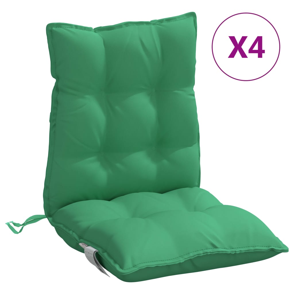 Vidaxl Cojines para Silla Respaldo Bajo 4 Uds Tela Color Antracita Verde Negro