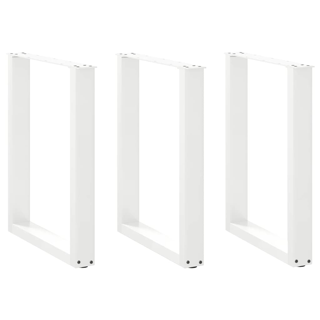 vidaXL Patas para mesa de comedor en forma de U (3 unidades) 70 x (72-73) cm, acero