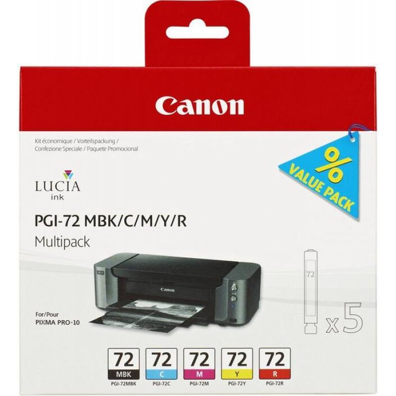 Canon Paquete De 5 Cartuchos De Impresora Pgi-72 Originales