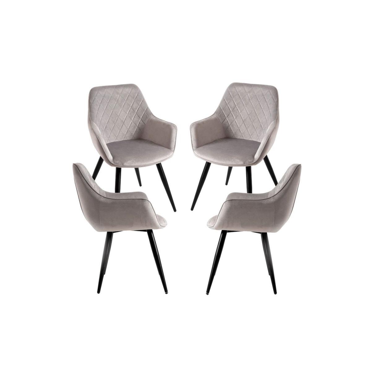 Regalos Miguel - Packs Sillas Comedor - Pack 4 Sillas Kres Terciopelo - Gris