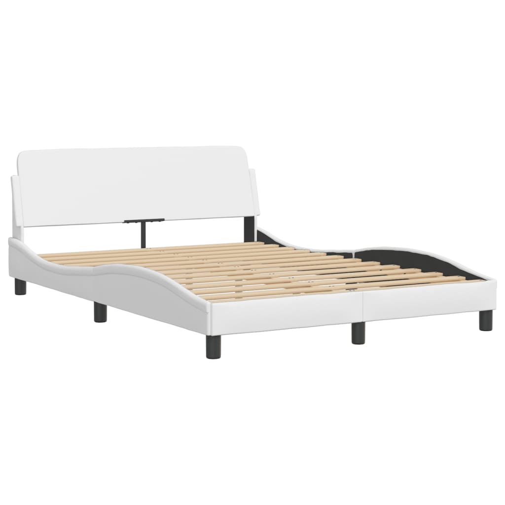 vidaXL Estructura de cama Dover cuero sintético blanco 140x200cm