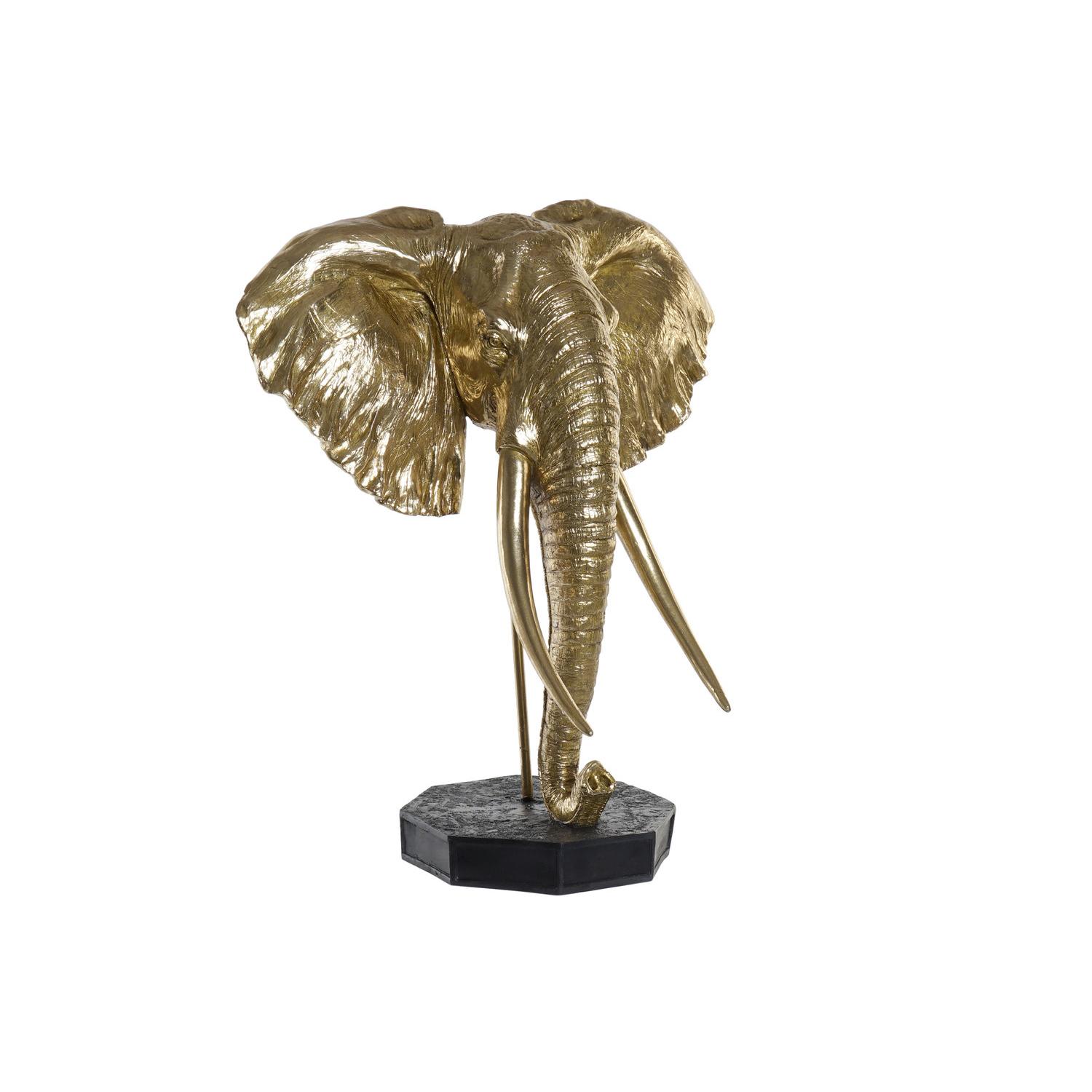 FIGURA RESINA METAL 60X36X73 ELEFANTE DORADO RF170882