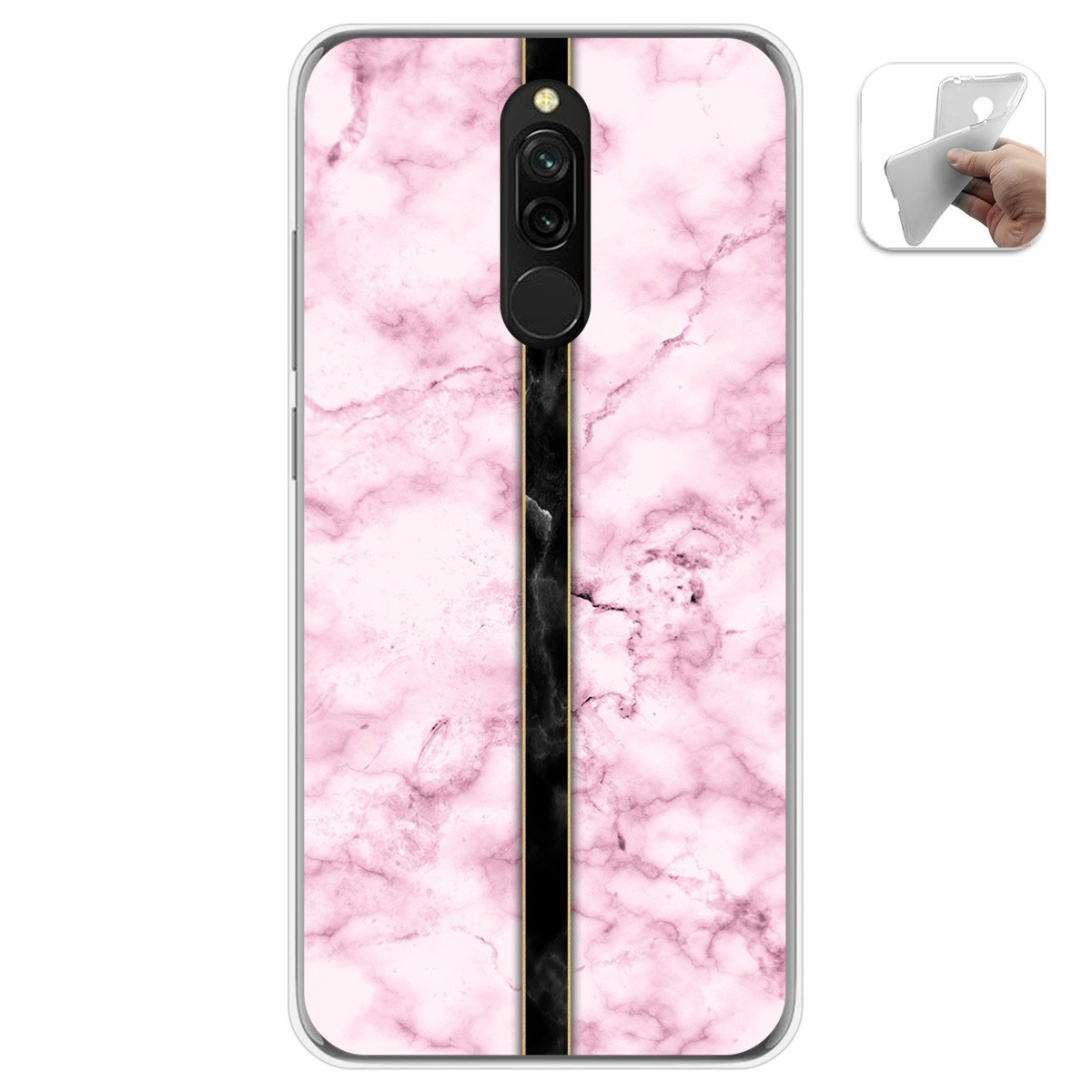 Tumundosmartphone Funda Gel Tpu para Xiaomi Redmi 8 diseño Mármol 04 Dibujos