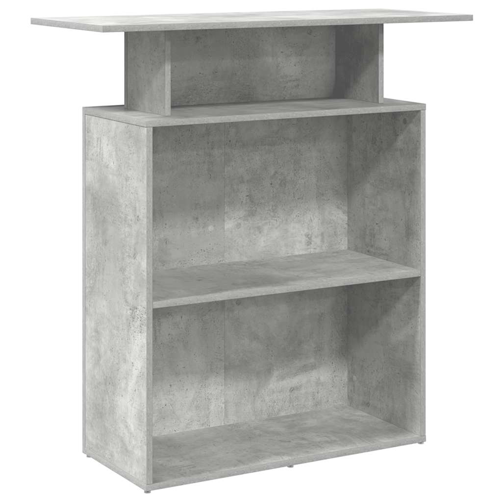 vidaXL Mostrador de recepción gris hormigón 100x40x104 cm