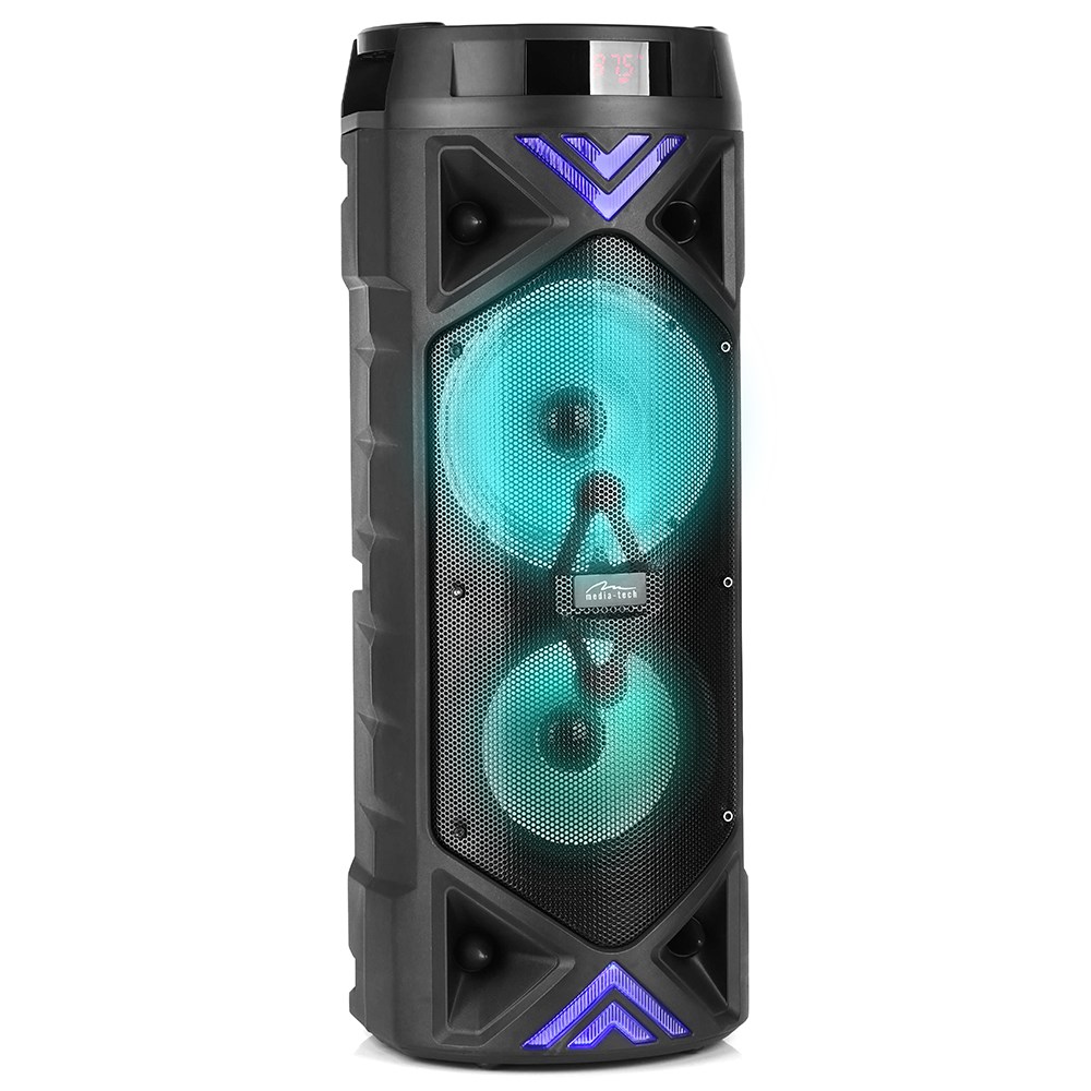 Media-tech Power Audio BT Funbox Keg Pro MT3182 Portable Speaker with Bluetooth 5.0, USB Charging, FM Radio, and Remote Control, 1400W PMPO, Wireless Connectivity, 2 Speakers, Compatible with MicroSD, Universal Use.