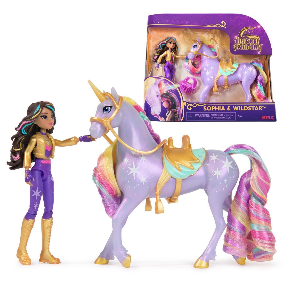 SPIN MASTER - ACADEMIA UNICORNIO - Muñeca Sophia, Figura Wildstar ´Estrella´ y Accesorios - 6066838 - Juguetes Niña 4 años + - Unicornios para Niñas