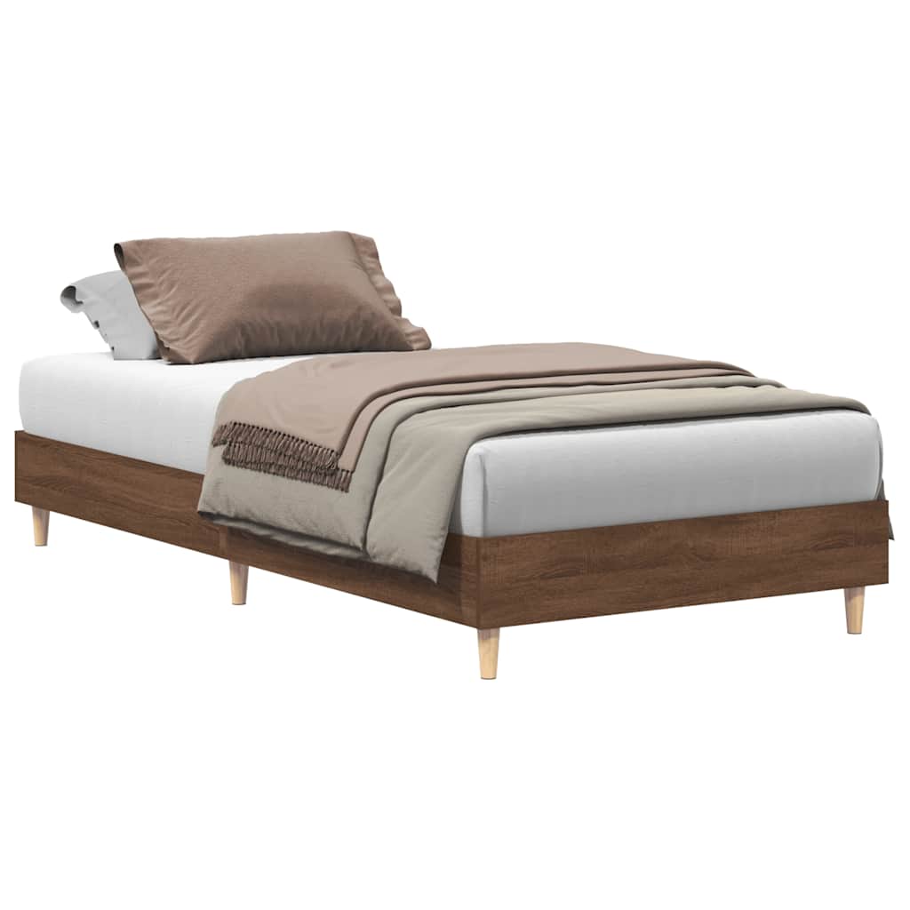 vidaXL Estructura de cama sin colchón madera marrón roble 90x190 cm