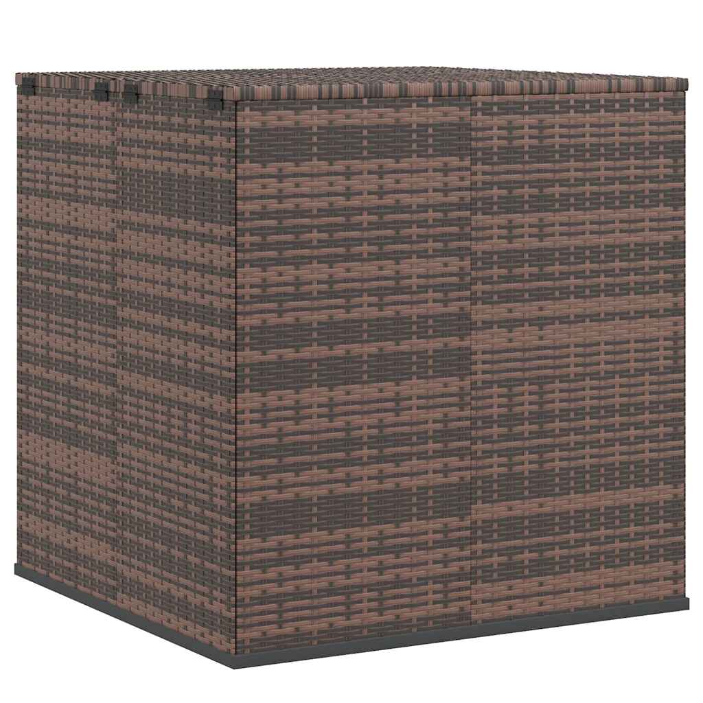vidaXL Baúl de cojines para jardín de ratán PE 100x97,5x104 cm en color Marrón/Negro/Gris | acolchados duraderos para sofás de jardín terraza exterior