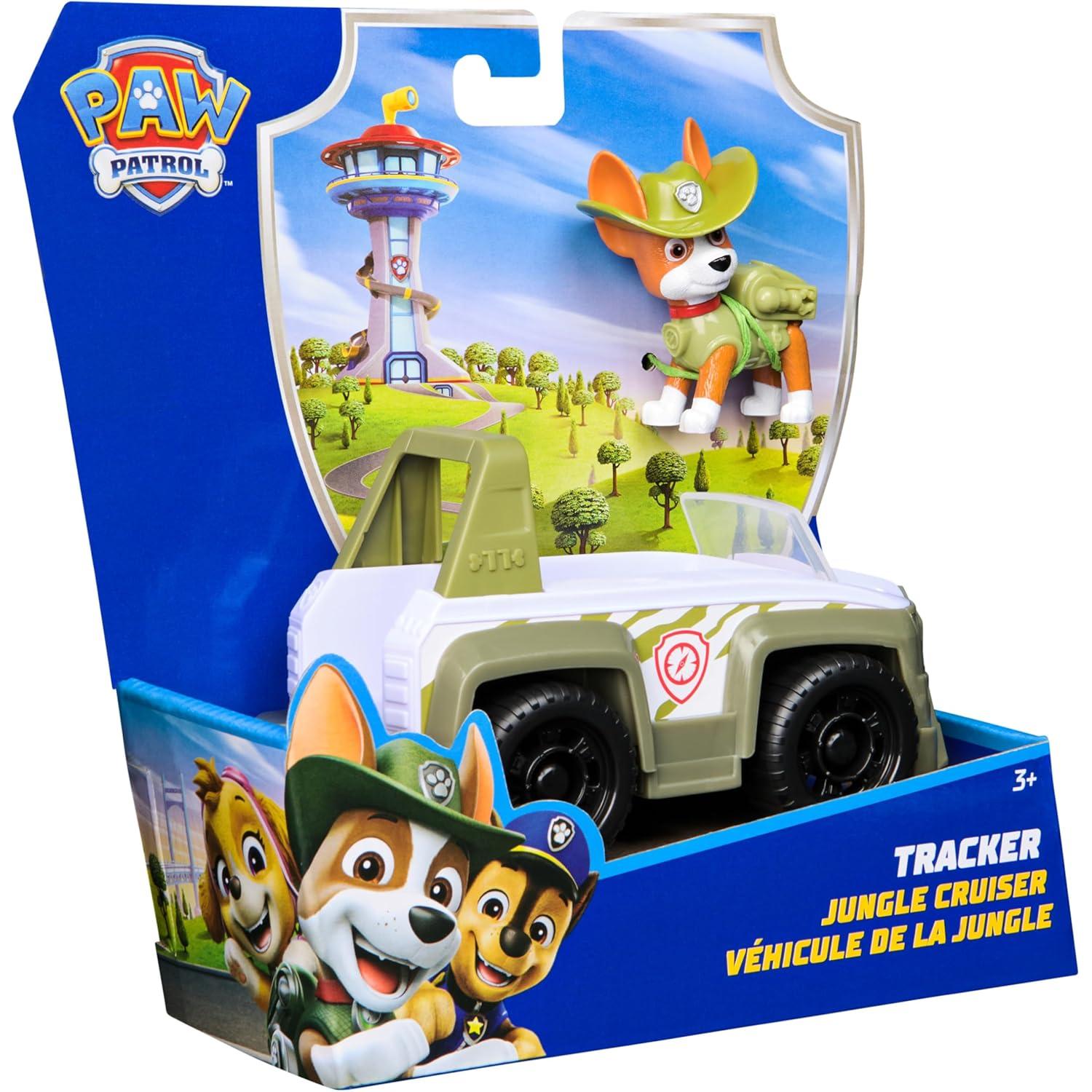 Patrulla Canina - Coche Jungle Cruiser Y Figura Tracker: Coche Todoterreno de Juguete con Figura Tracker - Patrulla Canina Juguetes - Juguetes Niños 3 Años + (Spin Master 6071224)