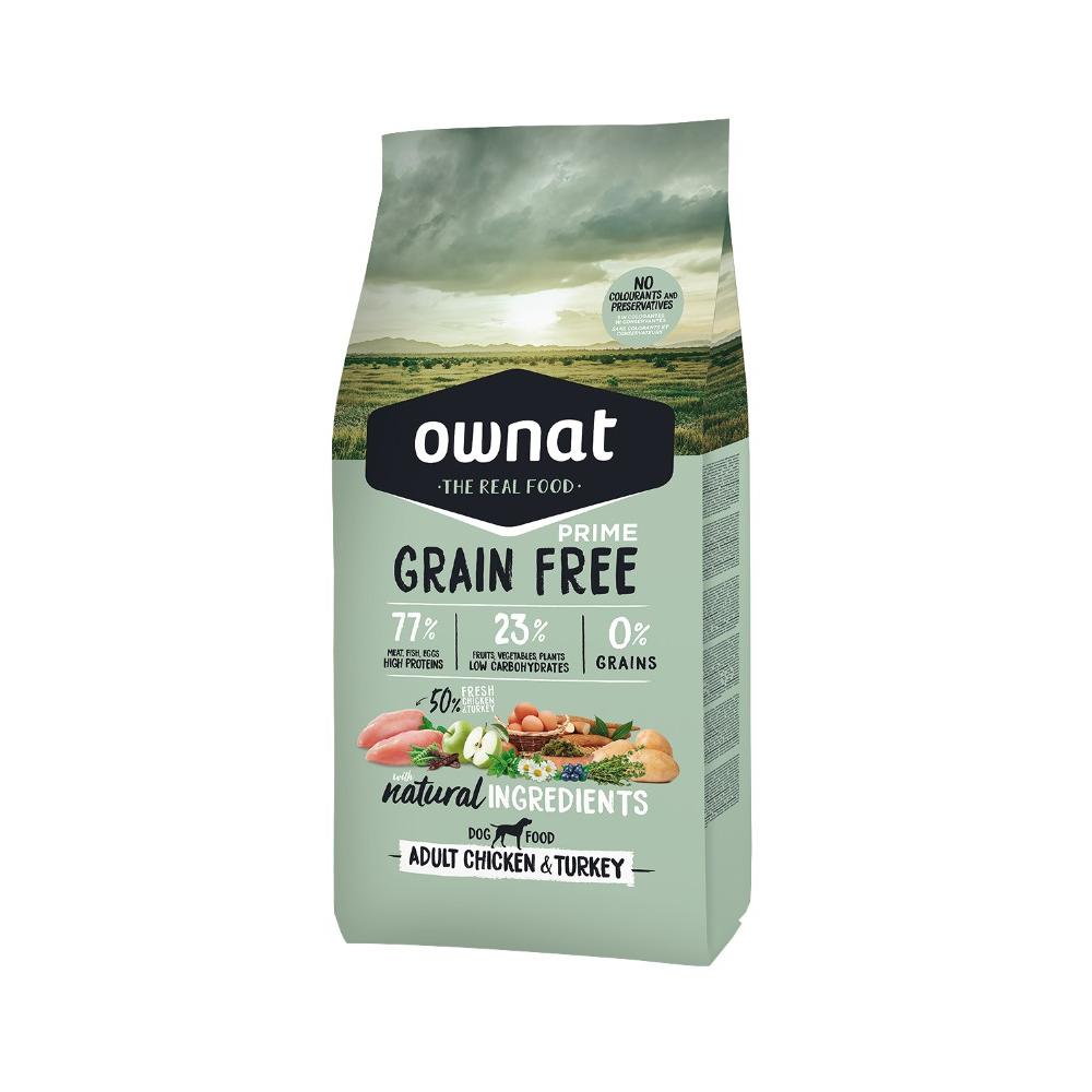Ownat – Pienso para perros adultos medianos y grandes Ownat The Real Food Grain Free pollo y pavo 12 kg.