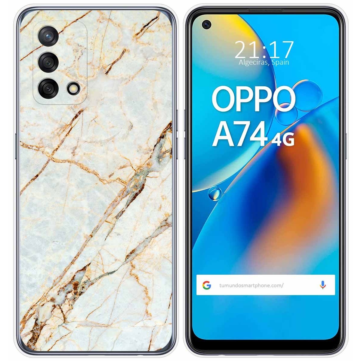 Tumundosmartphone Funda Gel Tpu para Oppo A74 4G diseño Mármol 13 Dibujos