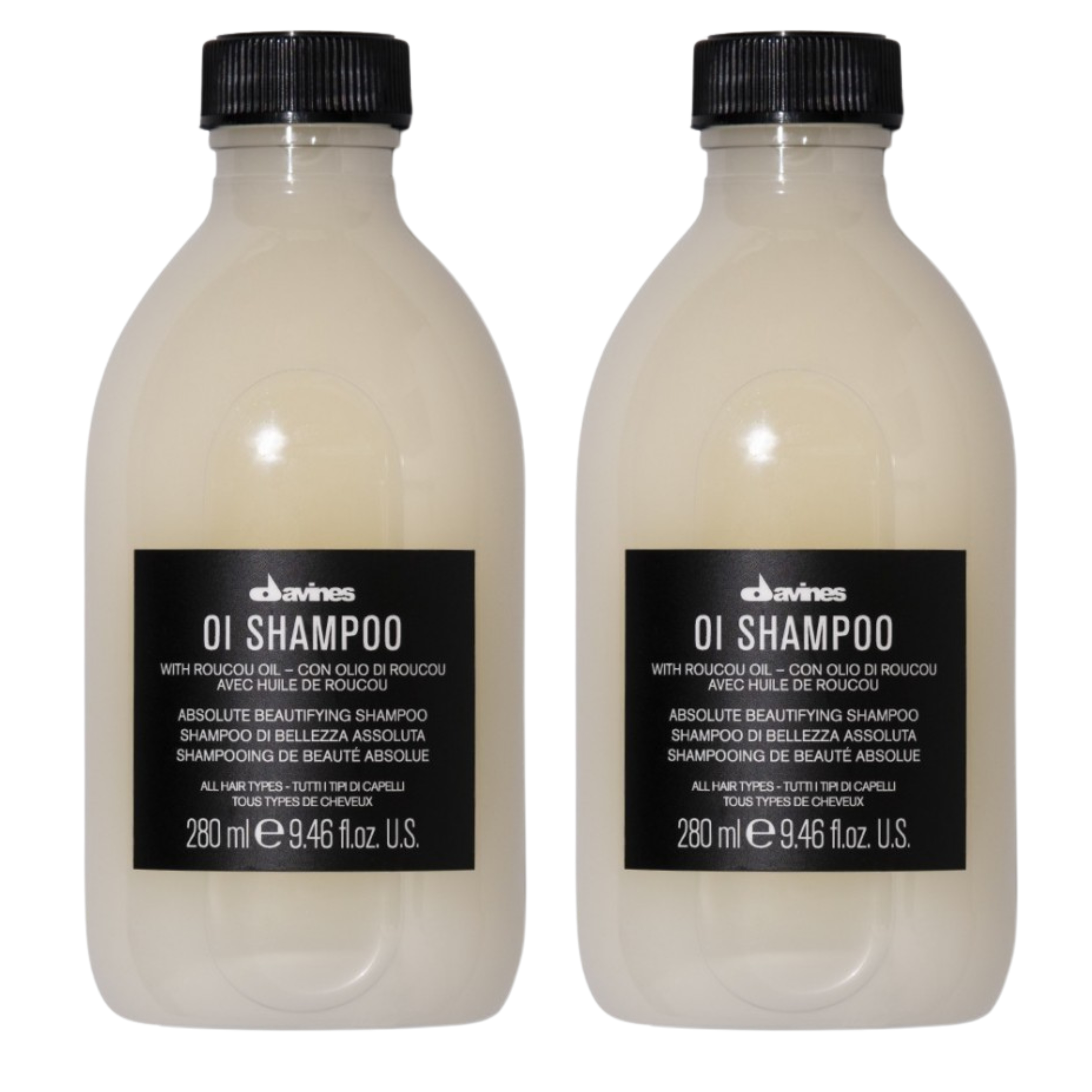 Pack x2 OI Shampoo Davines 280ml – Suavidad_ Brillo y Control Antiencrespamiento