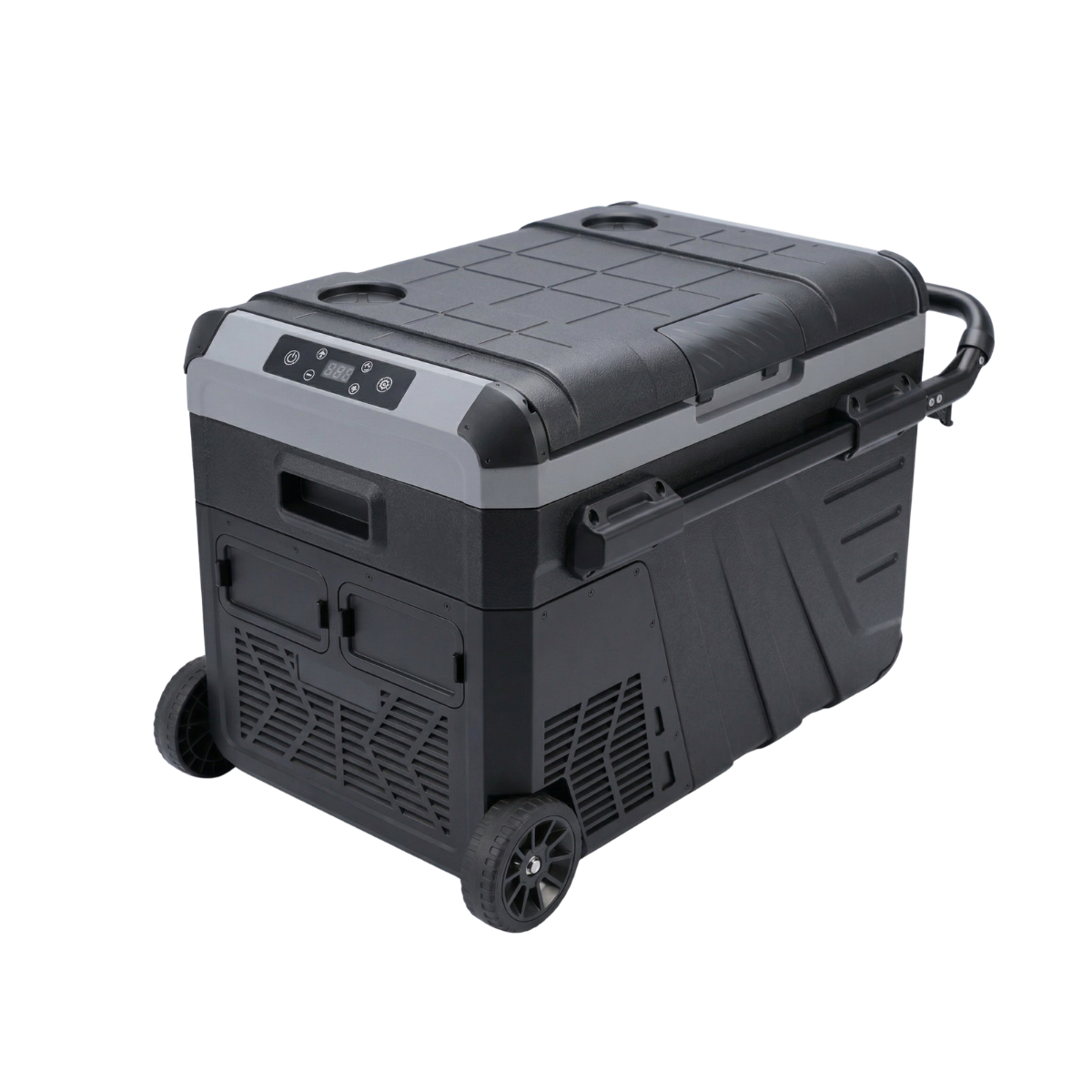 Nevera portátil TRÉBOL ADVANCE con sistema de compresor silencioso (45 dB), capacidad 35 L, ruedas integradas, asa telescópica