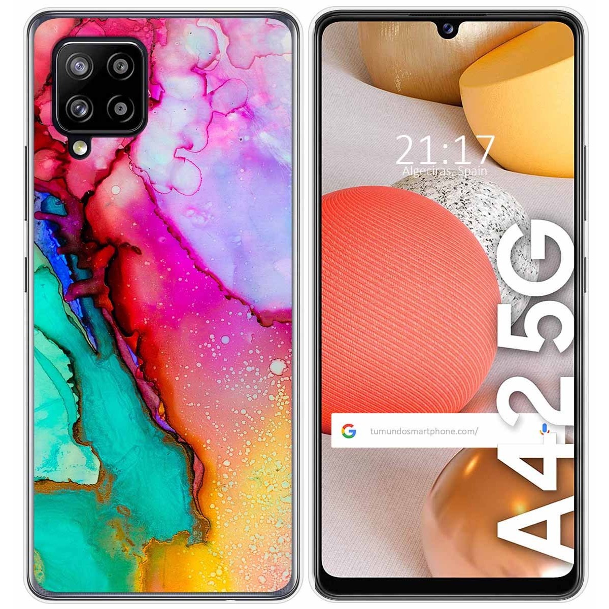 Tumundosmartphone Funda Gel Tpu para Samsung Galaxy A42 5G diseño Mármol 15 Dibujos