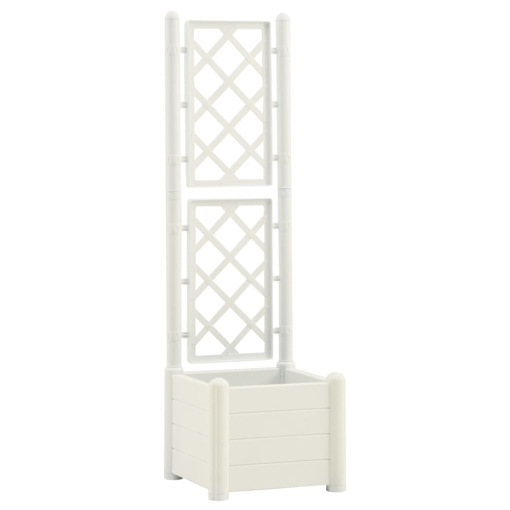 vidaXL Jardinera con enrejado PP 43x43x142 cm  Color Blanco,  Moca,  Antracita y mas