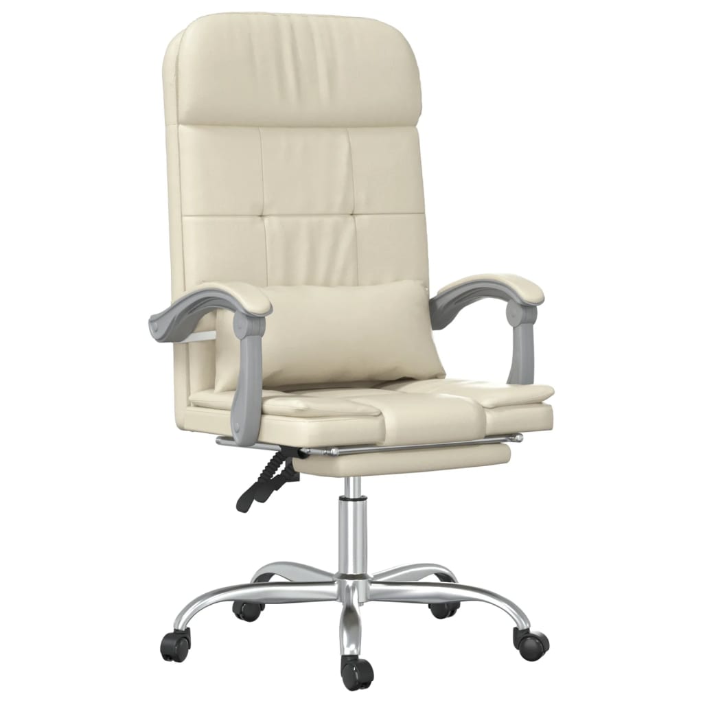 vidaXL Silla de Oficina Reclinable Masaje Asiento de Escritorio Cuero Sintético
