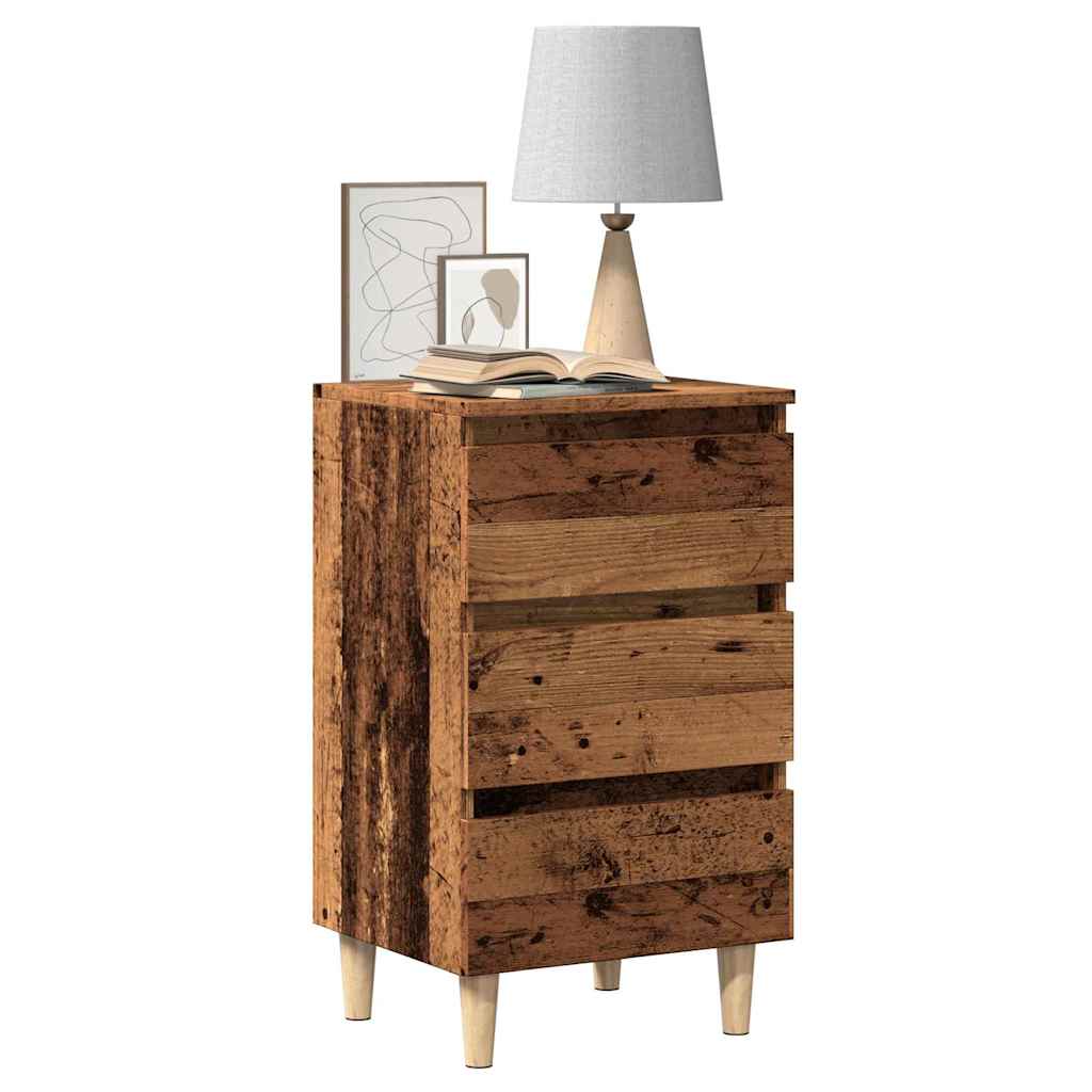 vidaXL Mesita de noche madera de ingeniería 40x35x69 cm en color Roble artisan/Madera antigua | estructura resistente ideal para salón dormitorio o estudio