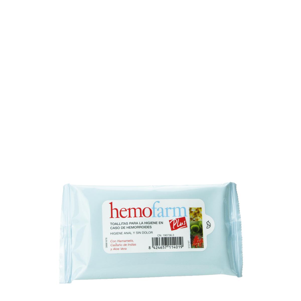 Hemofarm plus toallitas higiene anal 20 toallitas
