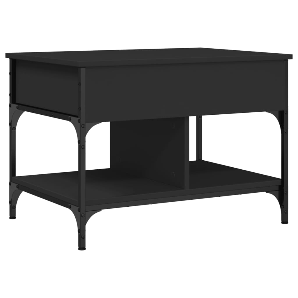 Vidaxl Mesa de Centro de Madera Ingeniería y Metal 70x50x50 Cm Negro
