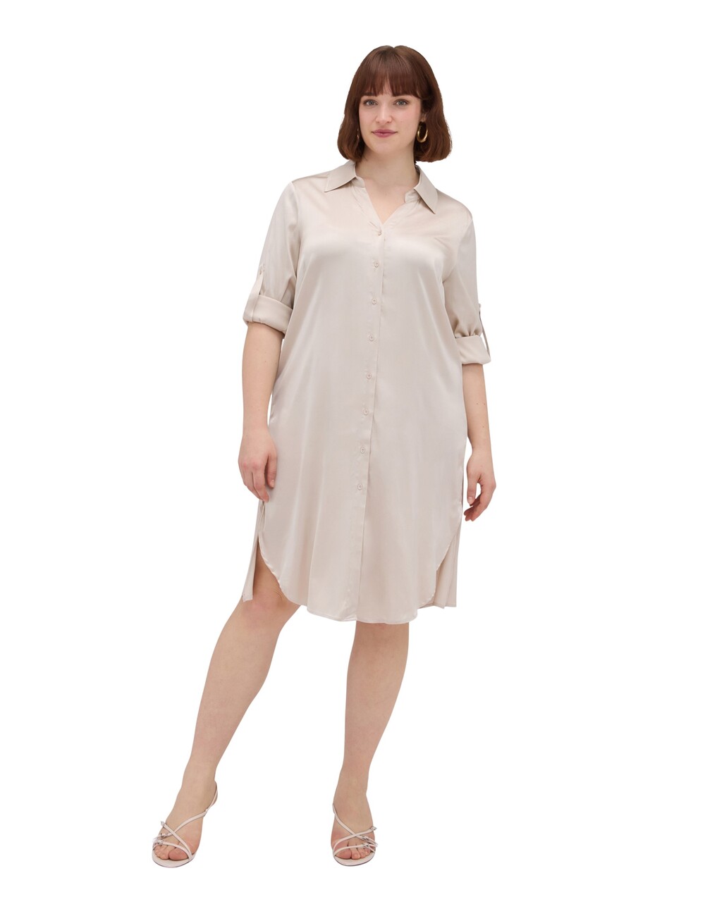 Fiorella Rubino - Vestido Power camisero en raso de viscosa