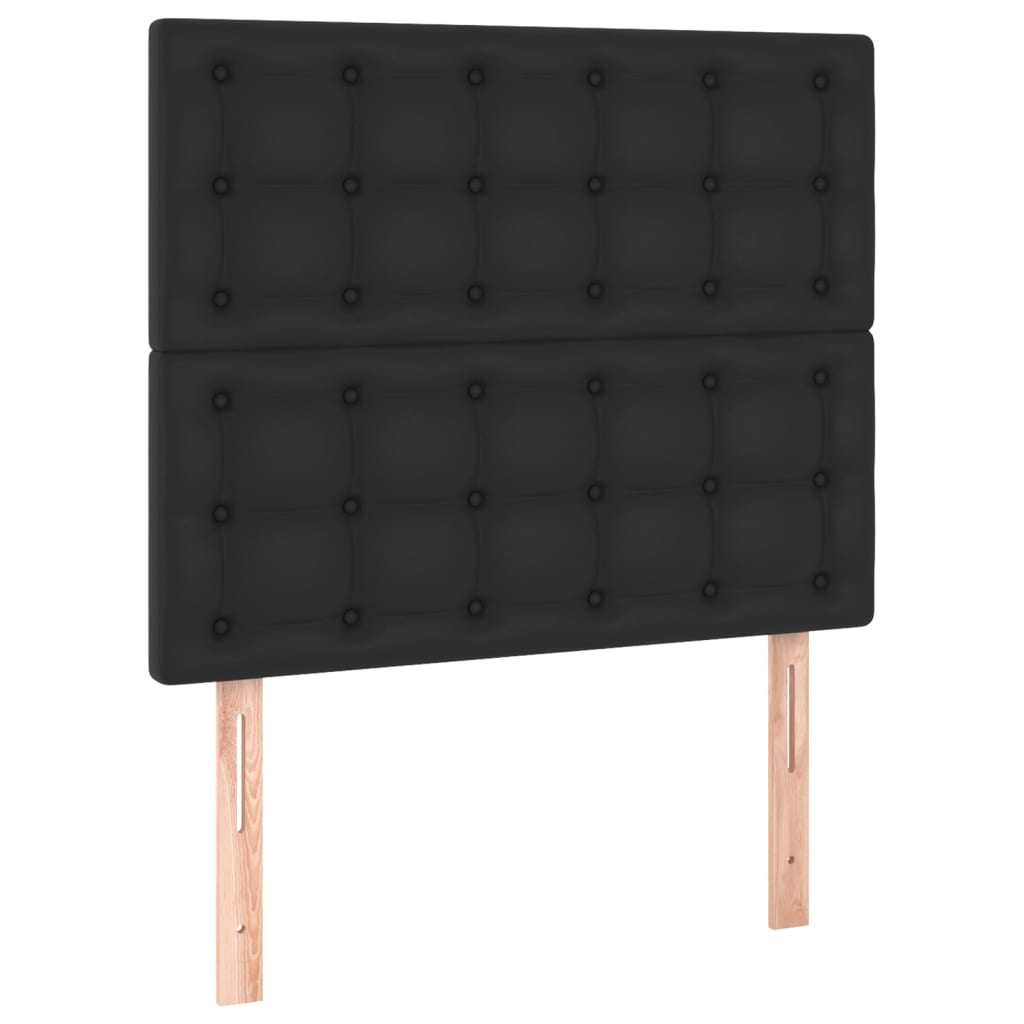 vidaXL Cabecero con luces LED cuero sintético negro 100x5x118/128 cm