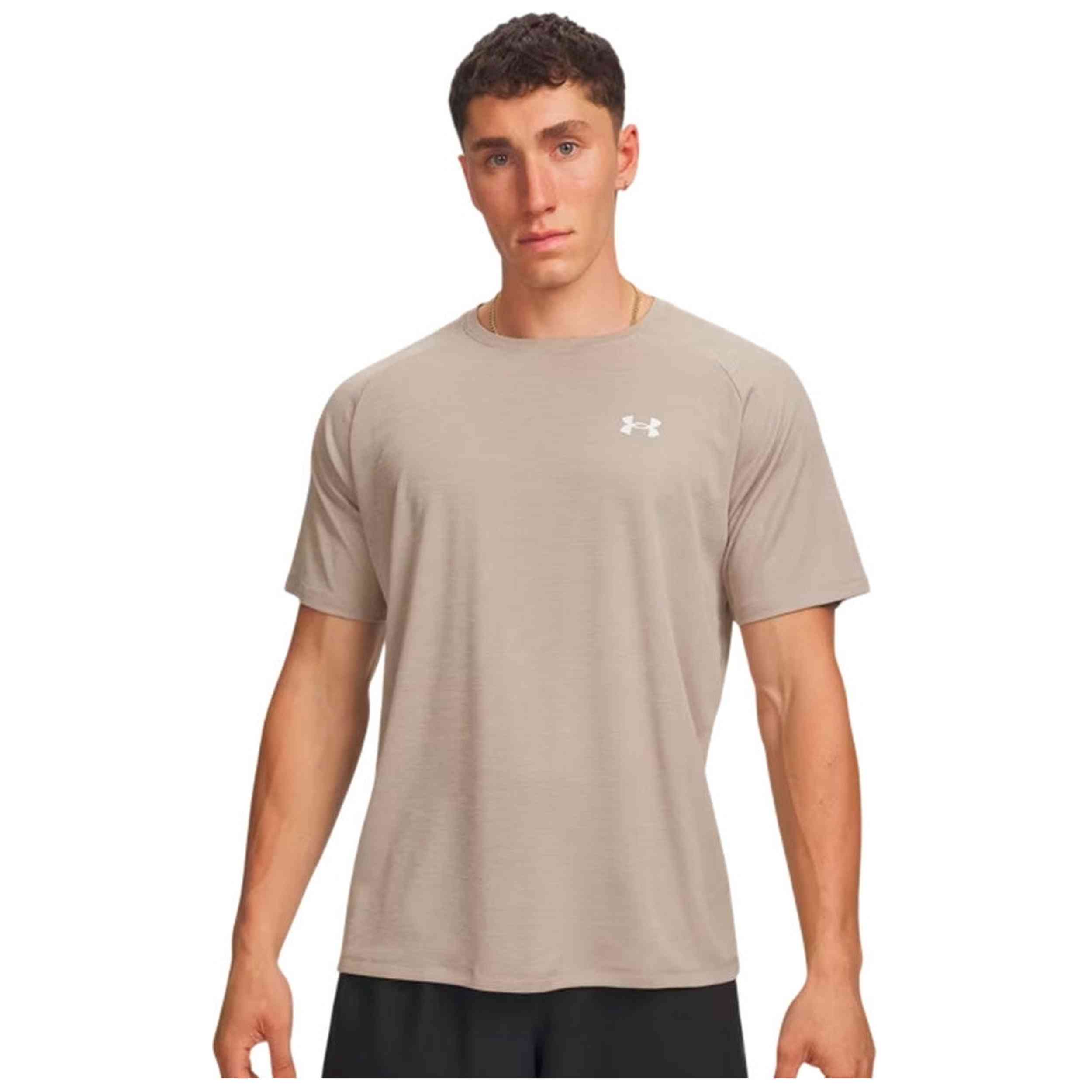 Camiseta Under Armour modelo Ua Tech Textured Ss en color Beig