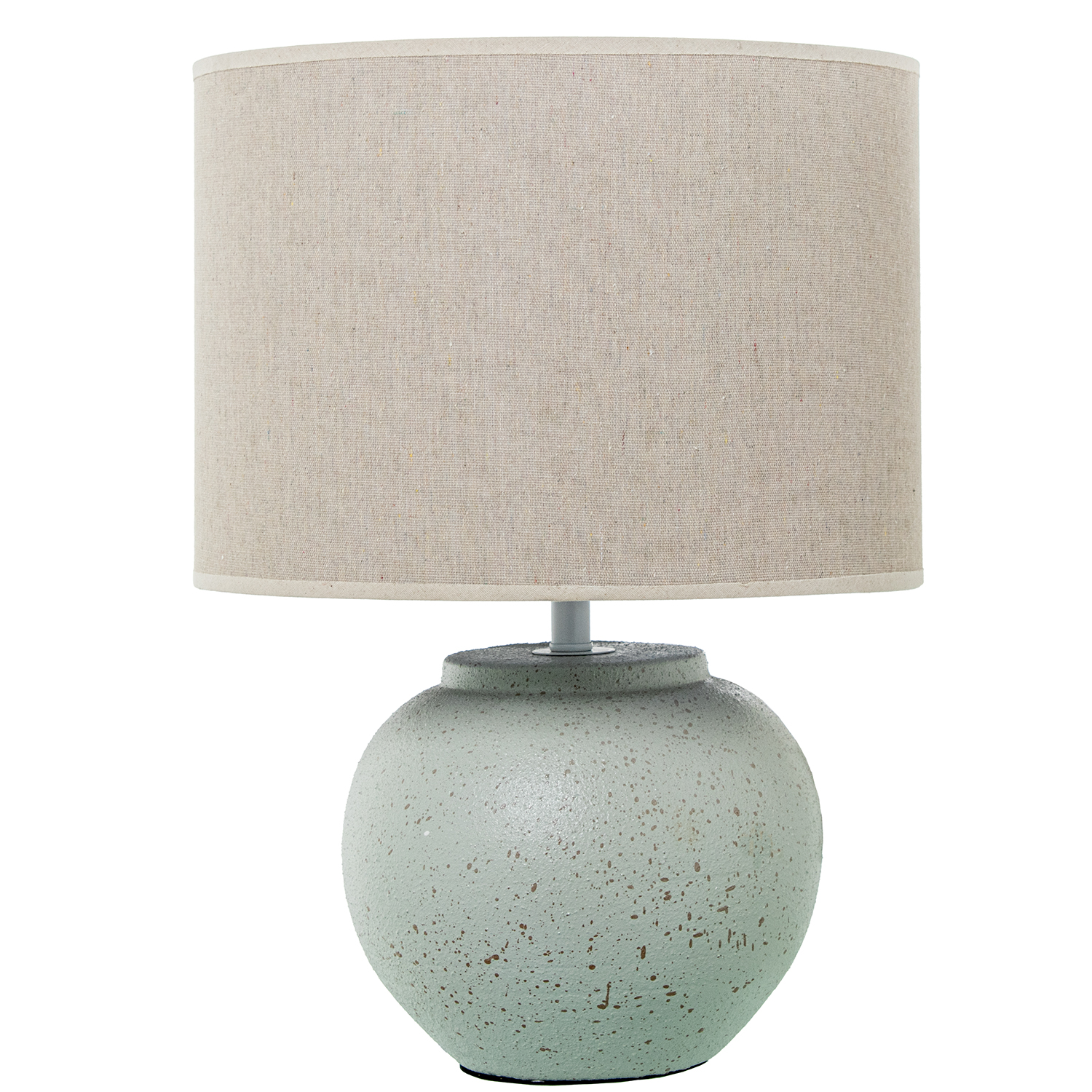 Lampara sobremesa ceramica blanco envejecido pantalla lino 35x44cm, 1xe27 max.60w no in