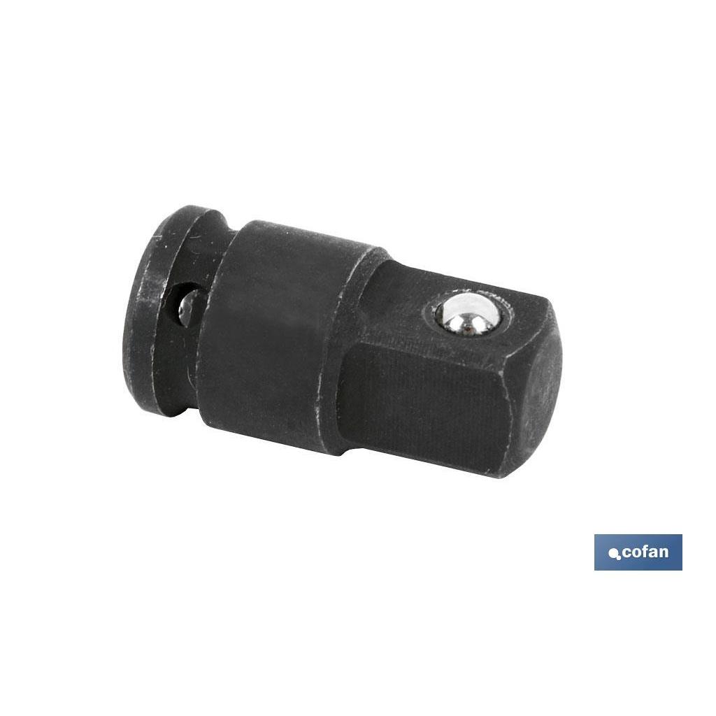 Cofan - Adaptador de Impacto Negro de 1/4 a 3/8 para Carracas y Llaves de Vaso
