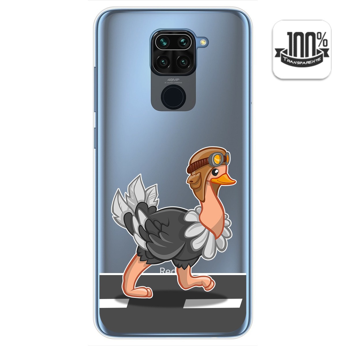 Tumundosmartphone Funda Gel Transparente Xiaomi Redmi Note 9 Diseño Avestruz