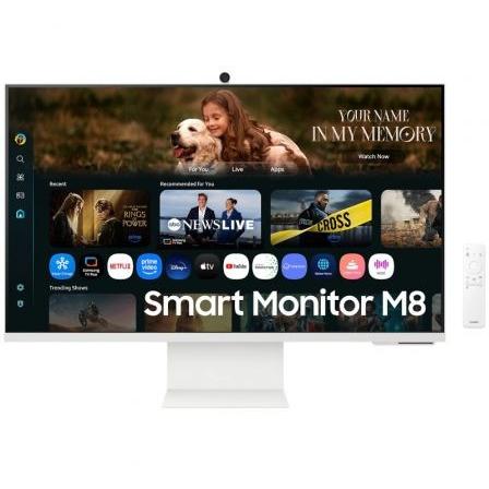 Smart Monitor Samsung M8 M80F S32FM801UU 32"/ 4K/ Multimedia/ Regulable en altura/ Smart TV/ Webcam/