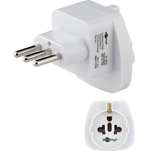 CABLEPELADO Adaptador de Enchufe de Schuko Tipo F a Enchufe Italia Blanco