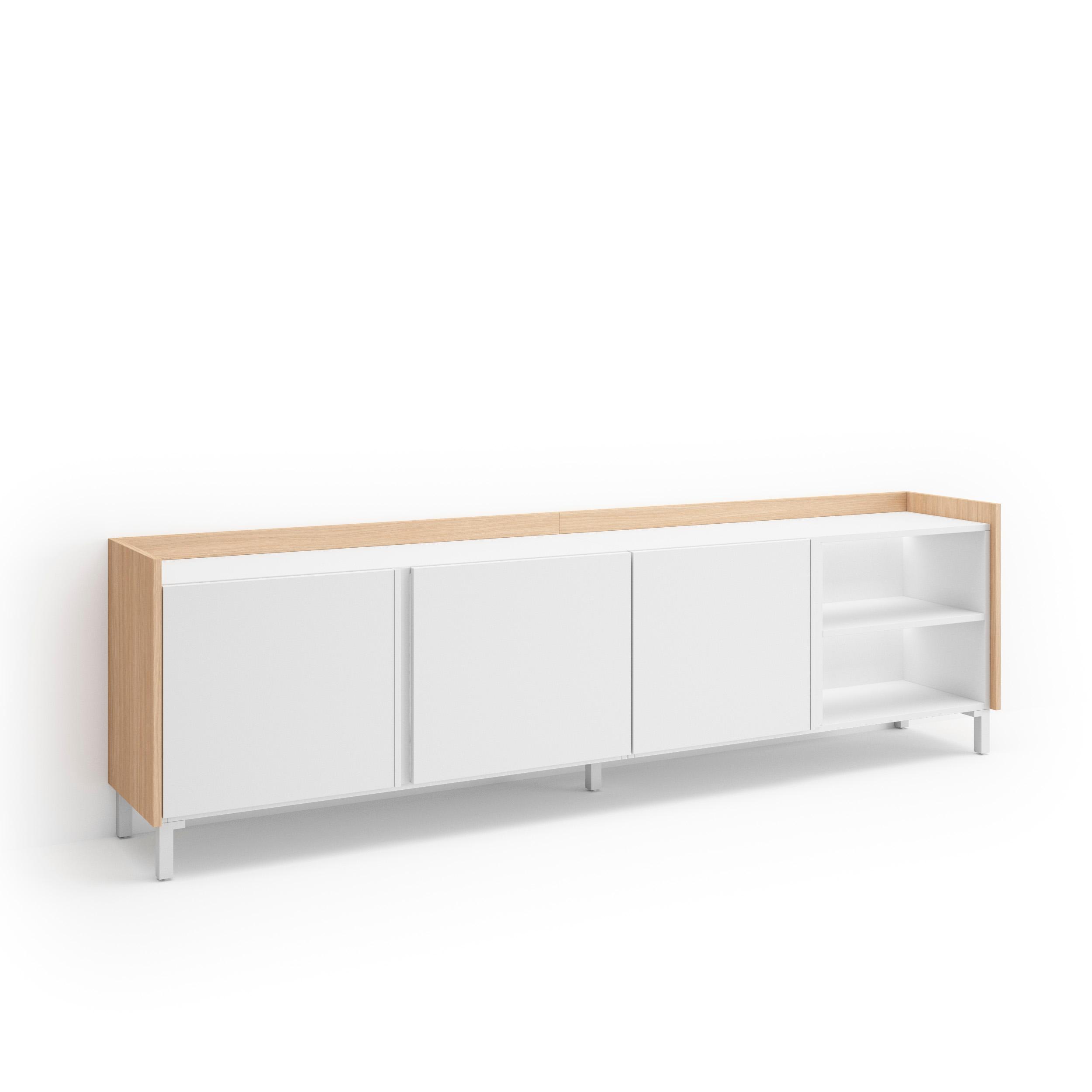 Mueble TV, Televisión, 207x35x61cm, Para TV hasta 80", Diseño industrial, LED