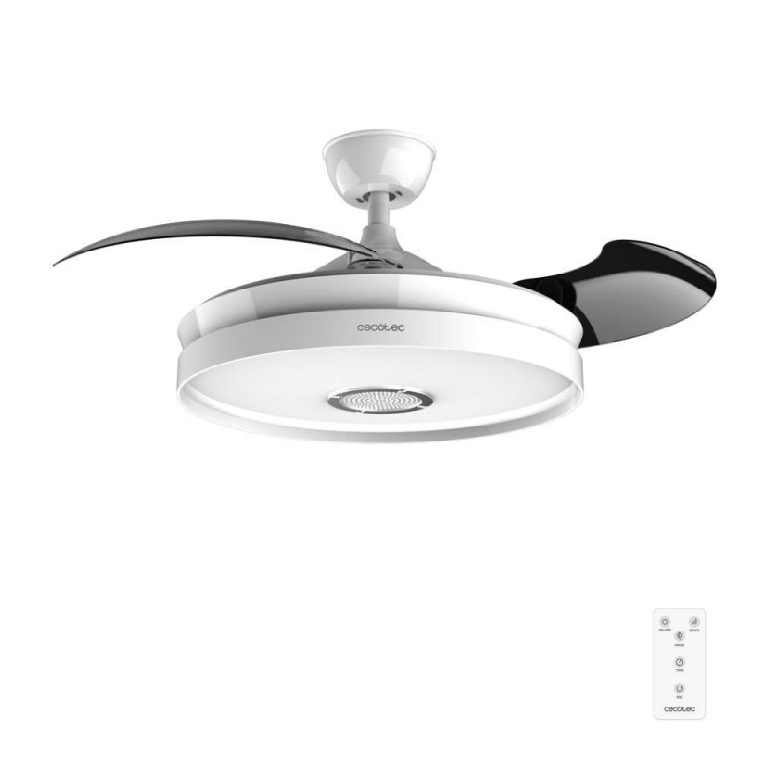 Cecotec Ventilador de Techo con Luz LED y Altavoz Energysilence Aero 4360 Invisible Sound. 35W, Altavoz Bluetooth, 6 Vel