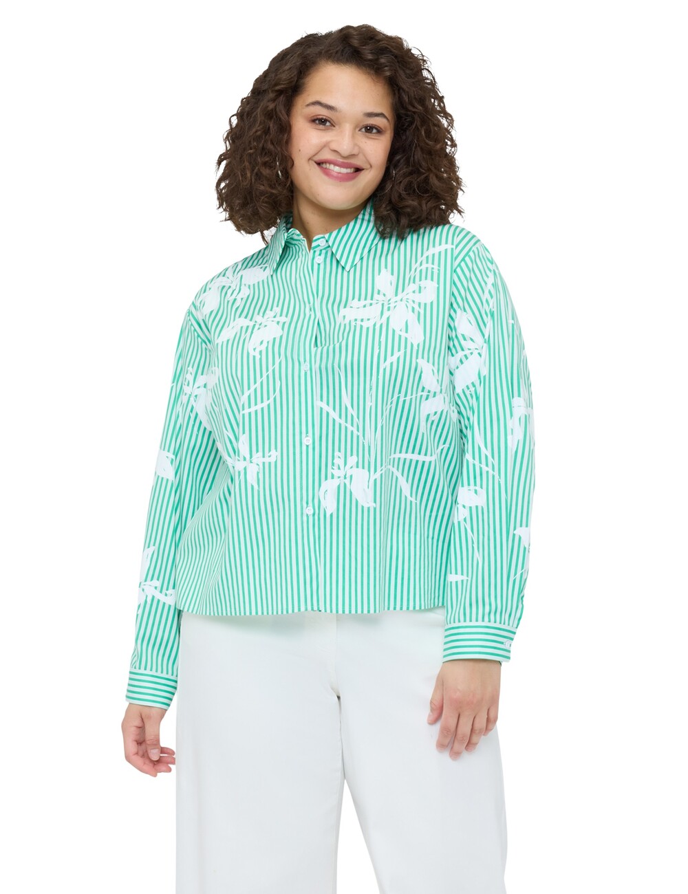 Fiorella Rubino - Camisa de rayas con estampado floral