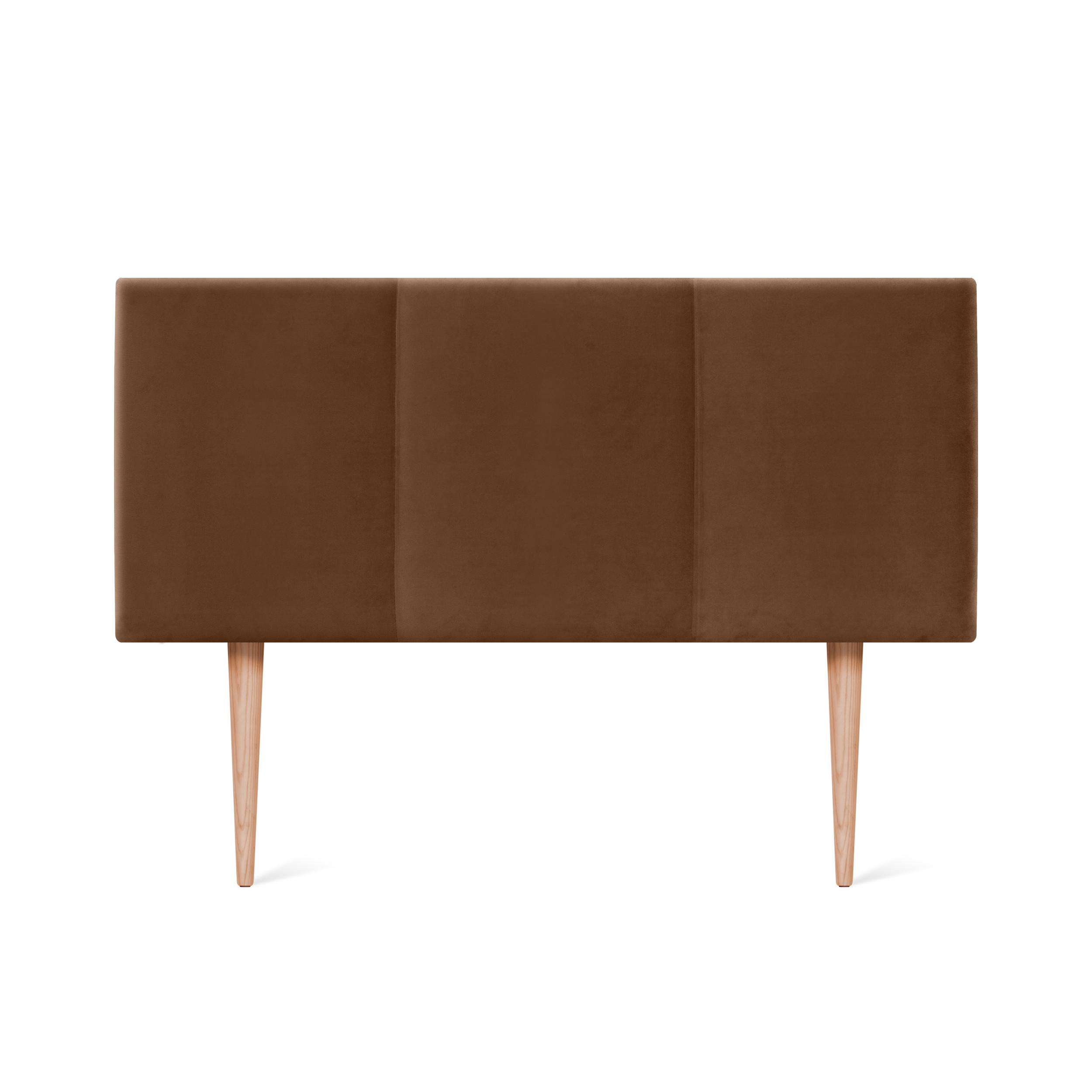 DHOME Cabecero de Terciopelo ALTA GAMA Diseño Modular LISO con Patas de Madera Moderno Cabezal Tapizado Cama Lujo Dormitorio Acolchado