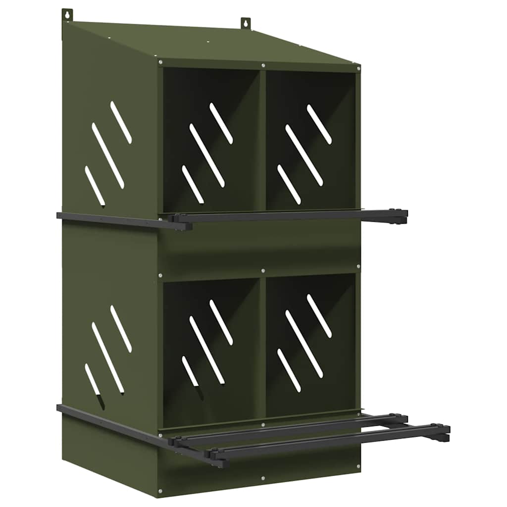 vidaXL Nido para gallinas con 4 compartimentos de metal