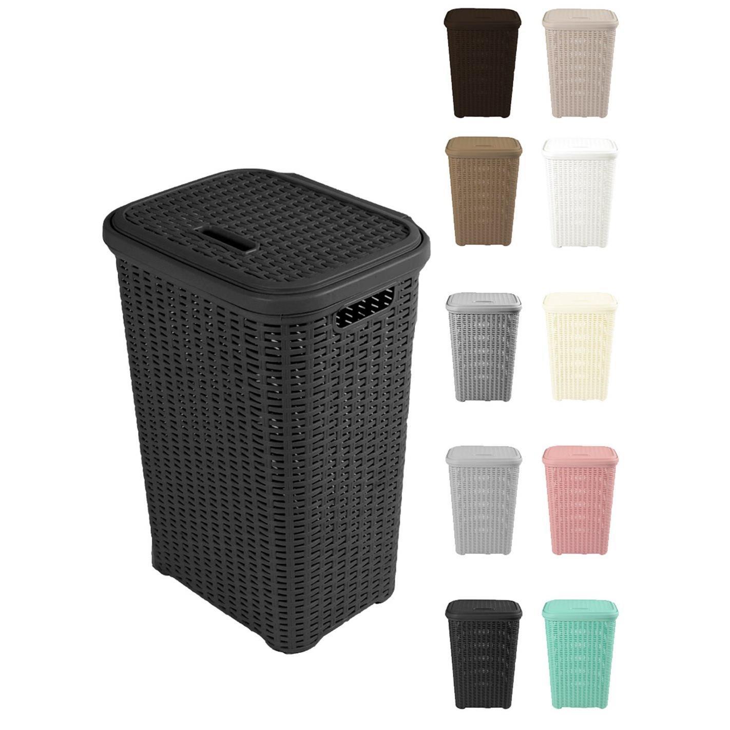 JARDIN202 - Pongotodo Diseño Rattan para Colada 60L - Cesto Para la Ropa Sucia