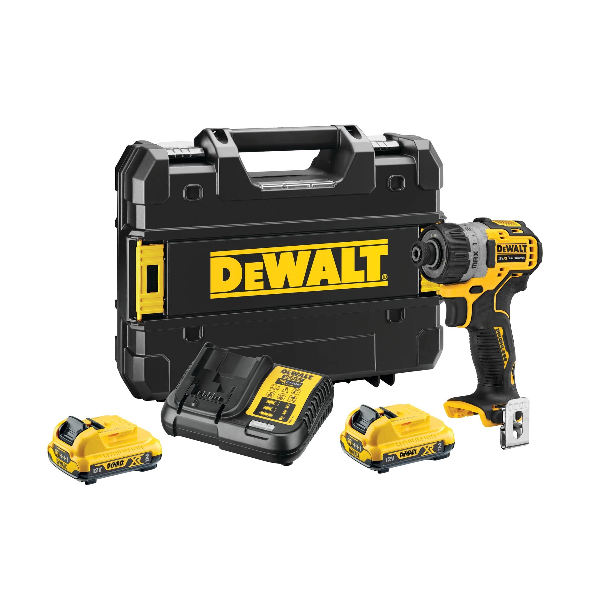 DEWALT DCF601D2-QW - Atornillador sin escobillas XR 12V 1/4" con 2 baterías Li-Ion 2Ah y maletín TSTAK