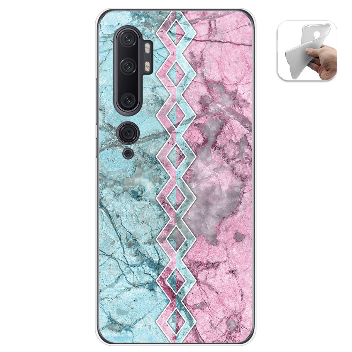 Tumundosmartphone Funda Gel Tpu para Xiaomi Mi Note 10 diseño Mármol 08 Dibujos